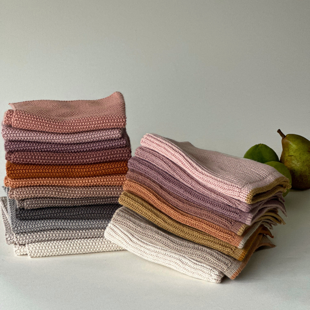 Strikkede karklude – Solid – Skandinavisk design: 25x25 cm