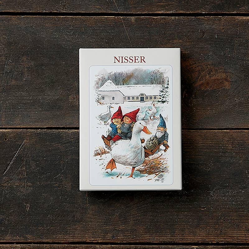 Kortmappe med nisser - 8 forskellige julekort med kuverter