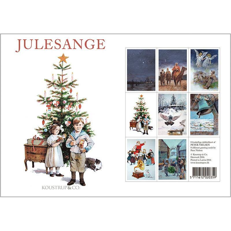 Julesange – 8 kort med kuverter